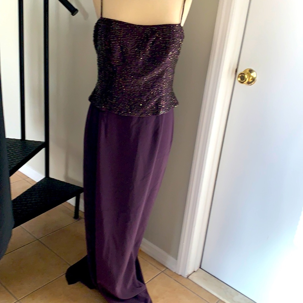 Montage collection sequin dress with sheer jacket